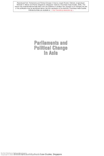 Parliaments and Political Change in Asia