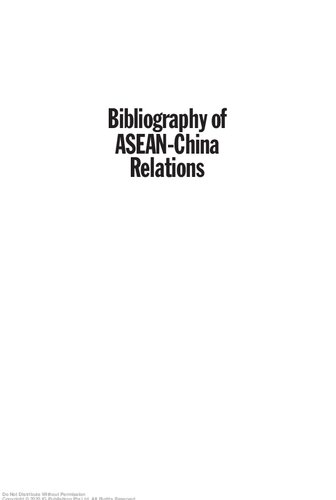 Bibliography of Asean-China Relations