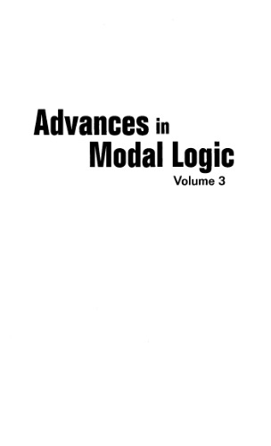 Advances in modal logic, Volume 3