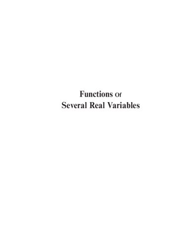 Functions of Several Real Variables