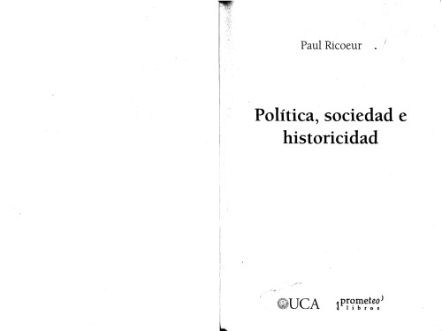 Política, sociedad e historicidad