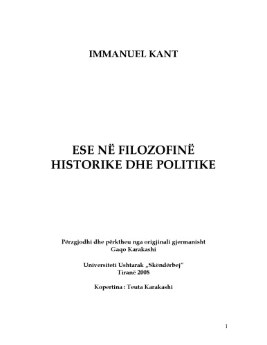 Ese në filozofinë historike dhe politike