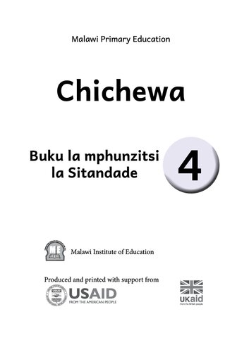 Chichewa 4. Buku la mphunzitsi la Sitandade