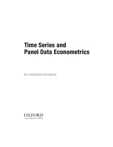 Time Series and Panel Data Econometrics