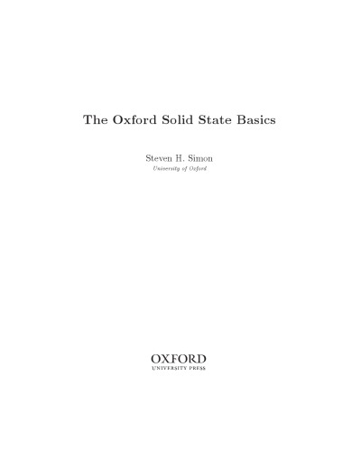 The Oxford Solid State Basics