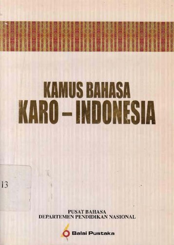 Kamus bahasa Karo-Indonesia