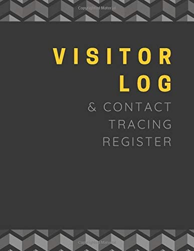 Visitor Log and Contact Tracing Register: Black and Gray Chevron Company Guest Book | Business Sign In/Out Register Designed for Corporate Contact ... Signature and more!] | Large Soft Cover