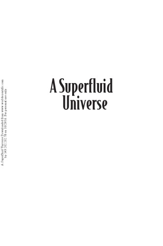 A Superfluid Universe