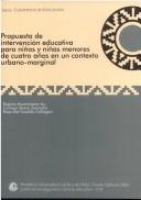 Propuesta de intervención educativa para niños y niñas menores de cuatro años en un contexto urbano-marginal