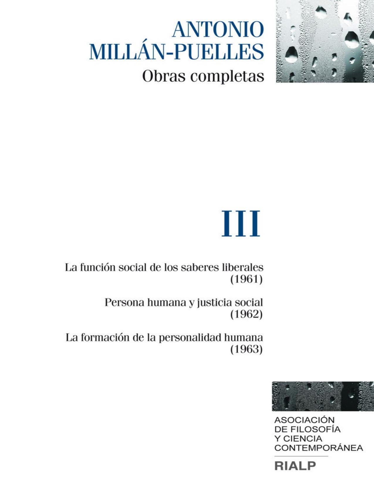 Obras completas de Millán-Puelles III (Spanish Edition)