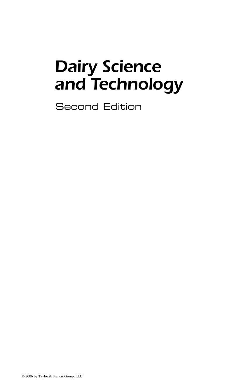 Dairy Science and Technology Second Edition