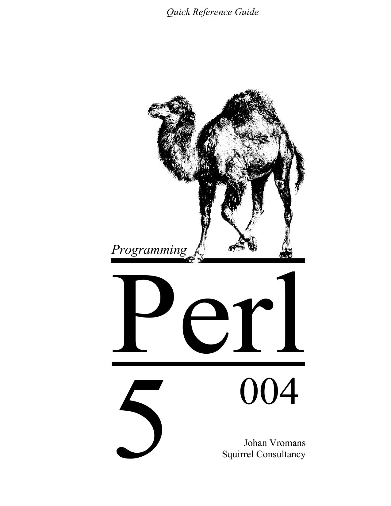 Perl 5 Quick Reference Guide